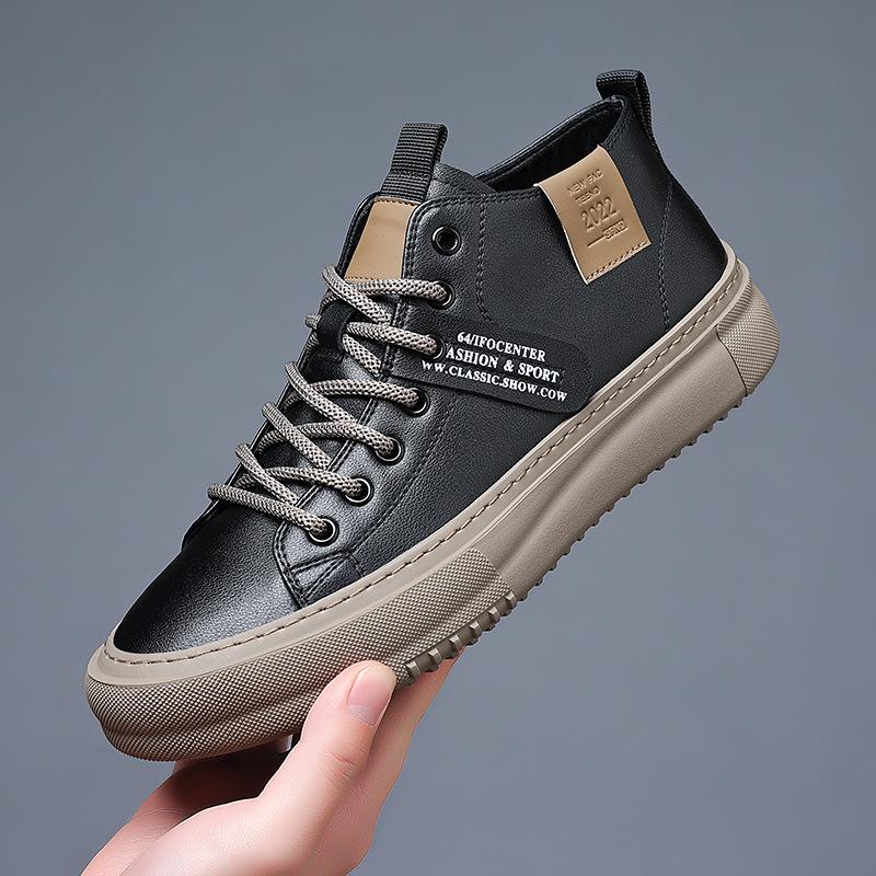 

Men s Spring Fall White Shoes Men s New Trendy Versatile High-Top Sneakers Fashion Casual Men s Shoes Breathable Sneakers 38