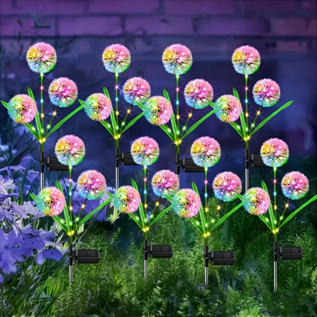 Solar Powered Dandelion Simulation LED Lights, Courtyard Garden Decorative Lights, Outdoor Lawn Landscape Ground Mounted Lights