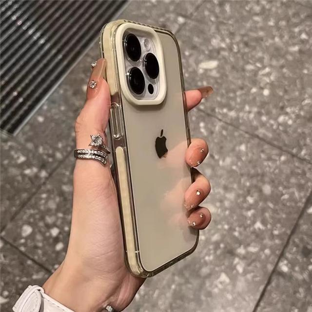 For iPhone 16 Pro Max Luxury Transparent Color Frame Phone Case For iPhone 15 14 13 12 11 Pro Max X Xs Xr Soft Protective Cover