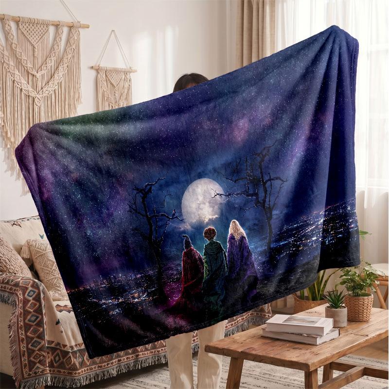 Warm Flannel BlanketHocus Pocus Sanderson Sisters Soft Cozy Throw Blanket for Bedroom Couch