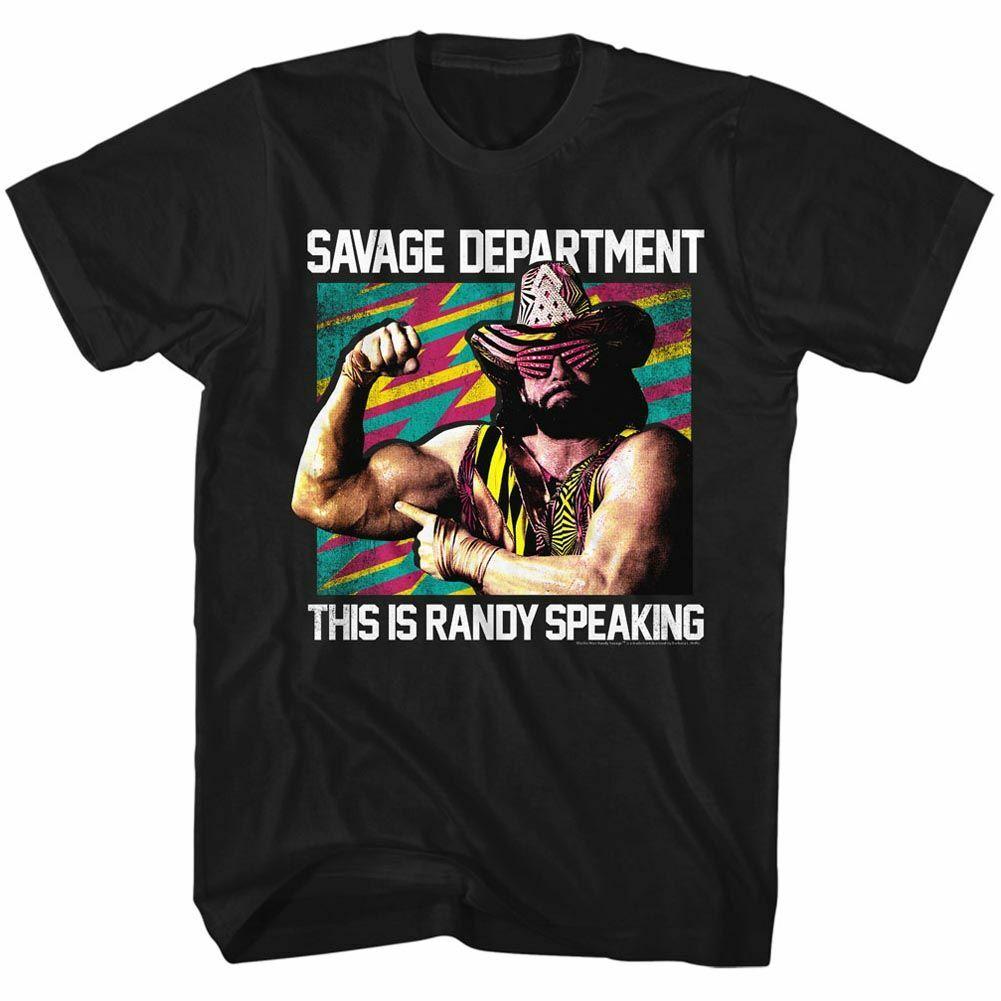 Macho Man Savage Department Black Adult T-Shirt Mens Womens Tees Top 2XL
