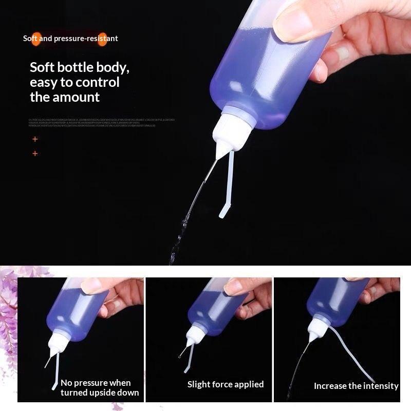 1 Set Klarplastik-Squeeze-Flaschen mit Nadelspitze und sicheren Deckeln für Klebstoff, Bastelmaterialien, Gewürze und Flüssigkeitsaufbewahrung