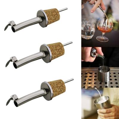 1PC Stainless Steel Oil And Vinegar Dispenser with Stopper Cork Plug - Kitchen Pourer for Dry Red Wine And Olive Oils