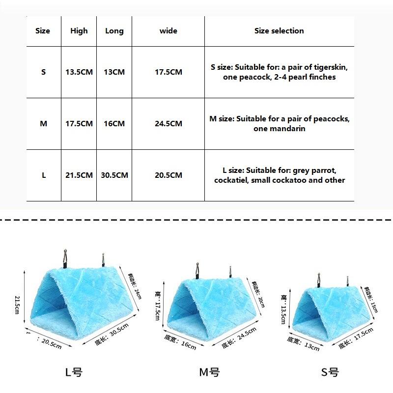 Bird Bed Winter Pet Bird Parrot Cages Warm Plush Hammock Hut Tent Bed Hanging Cave for Sleeping and Hatching Bird Accessories