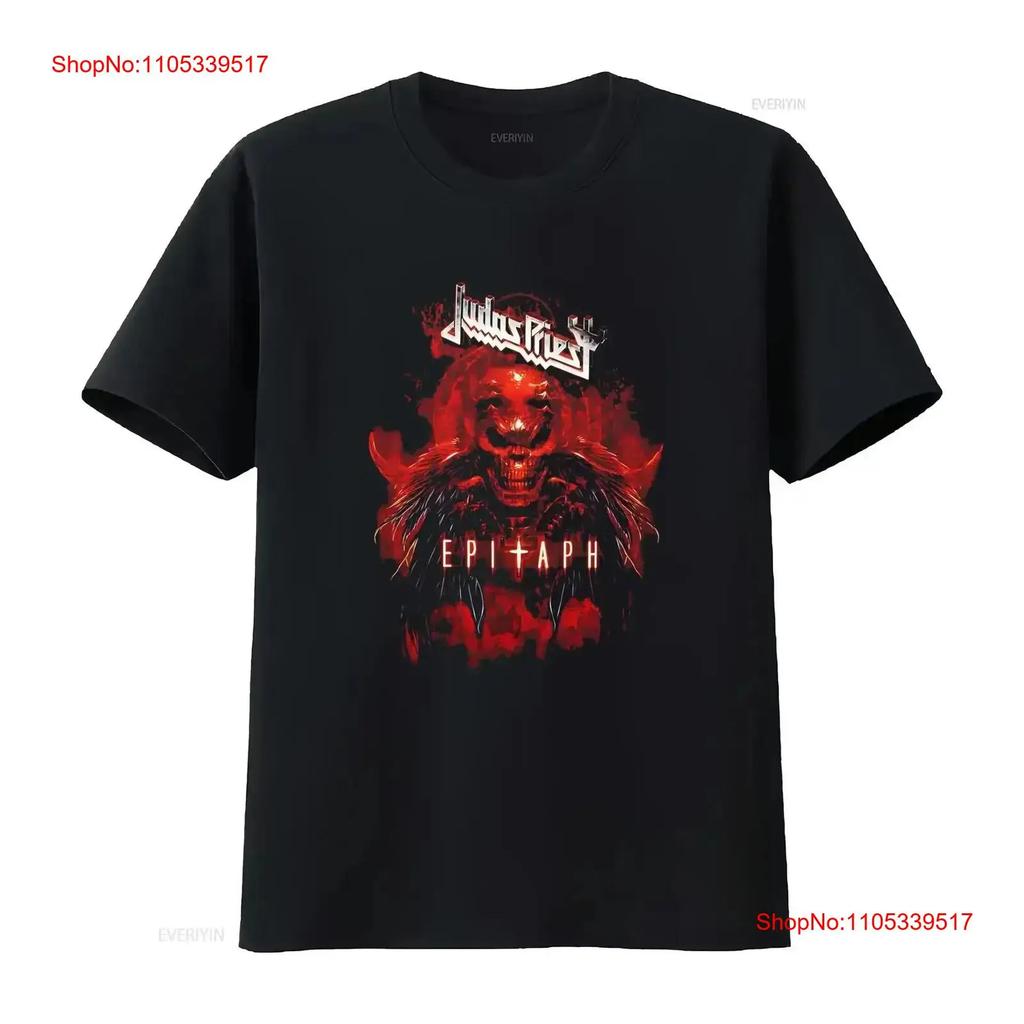 Judas Priest Epitaph Red Horns T Shirt OFFICIAL Vintage Washed Slightly Homme Soft Designer Clo