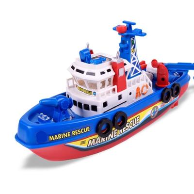 Kids Music Light Water Spray Electric Marine Rescue Fire Boat Model