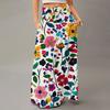 Women's Casual Leisure Foldable Floral Print High Waist With Pocket Draped  Relaxed Long Maxi Skirt