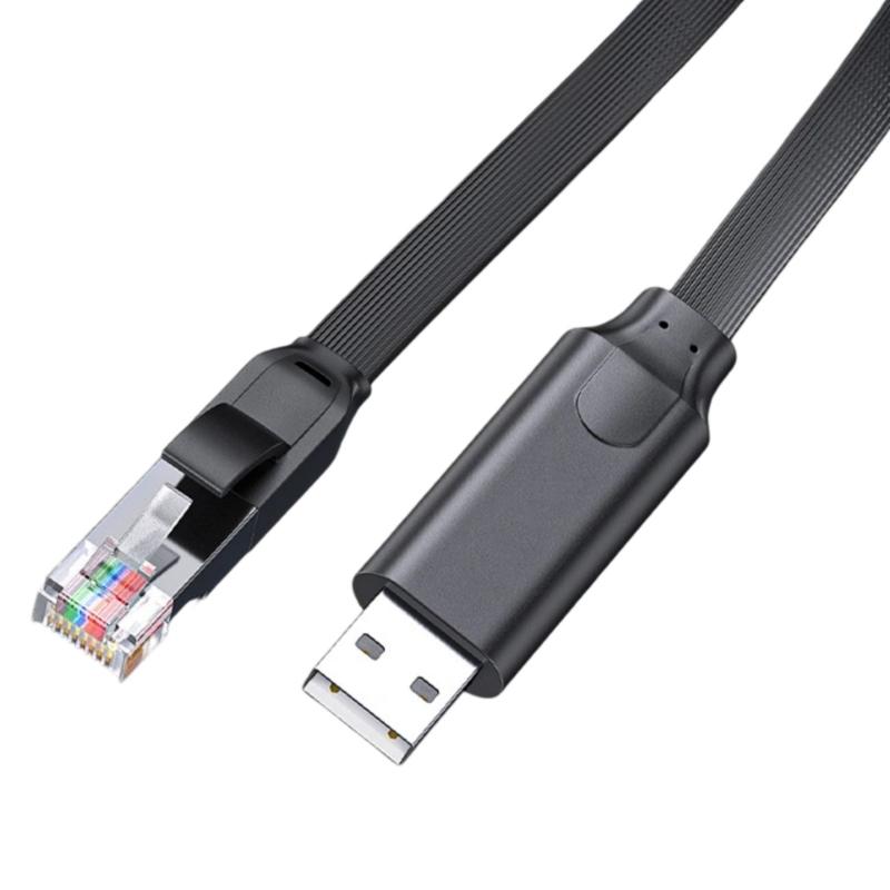 USB to RJ45 Debugging Cable Cord ESD Protections Compatible for Win 8/10 Insert and Play Supports Hot Swapping