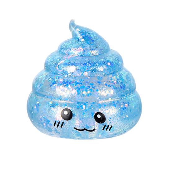 Cartoon Poop Fidget Toy Stress Relief Glitter Prank Poo Squeeze Sensory Pinch Toy Kids Adults Soft Calming Stress Ball Toy