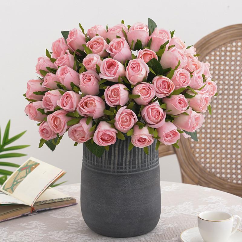 Bouquet With Rose Silk Fabric For Wedding Decor And Celebrations Outdoor