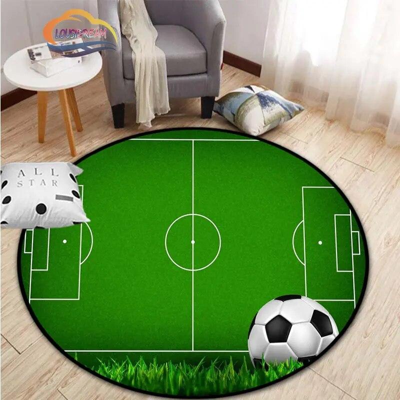 Εικόνες ποδοσφαίρου χαλί κινουμένων σχεδίων ποδοσφαίρου διακόσμηση σαλονιού στρογγυλή καρέκλα κρεβατιού χαλάκι σπίτι πόρτα εισόδου παιδιά