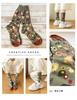 ETSMON Stylish and Unique Floral High Crew All Yukimatsu No Hana Pine Set of 4 Women's Crew-Length Socks, Design, Stretchy, Breathable, Print,