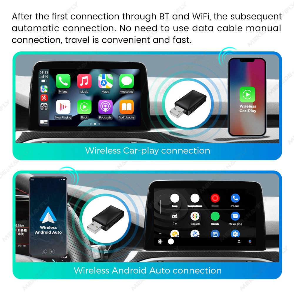 

2 в 1 проводной и беспроводной Carplay USB Ai Box Android Auto беспроводной адаптер Smart Ai Box Car OEM Dongle потоковая передача данных Автомобильный