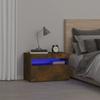 Vidaxl LED Nightstand, Smoked Oak, 60X35X40 Cm