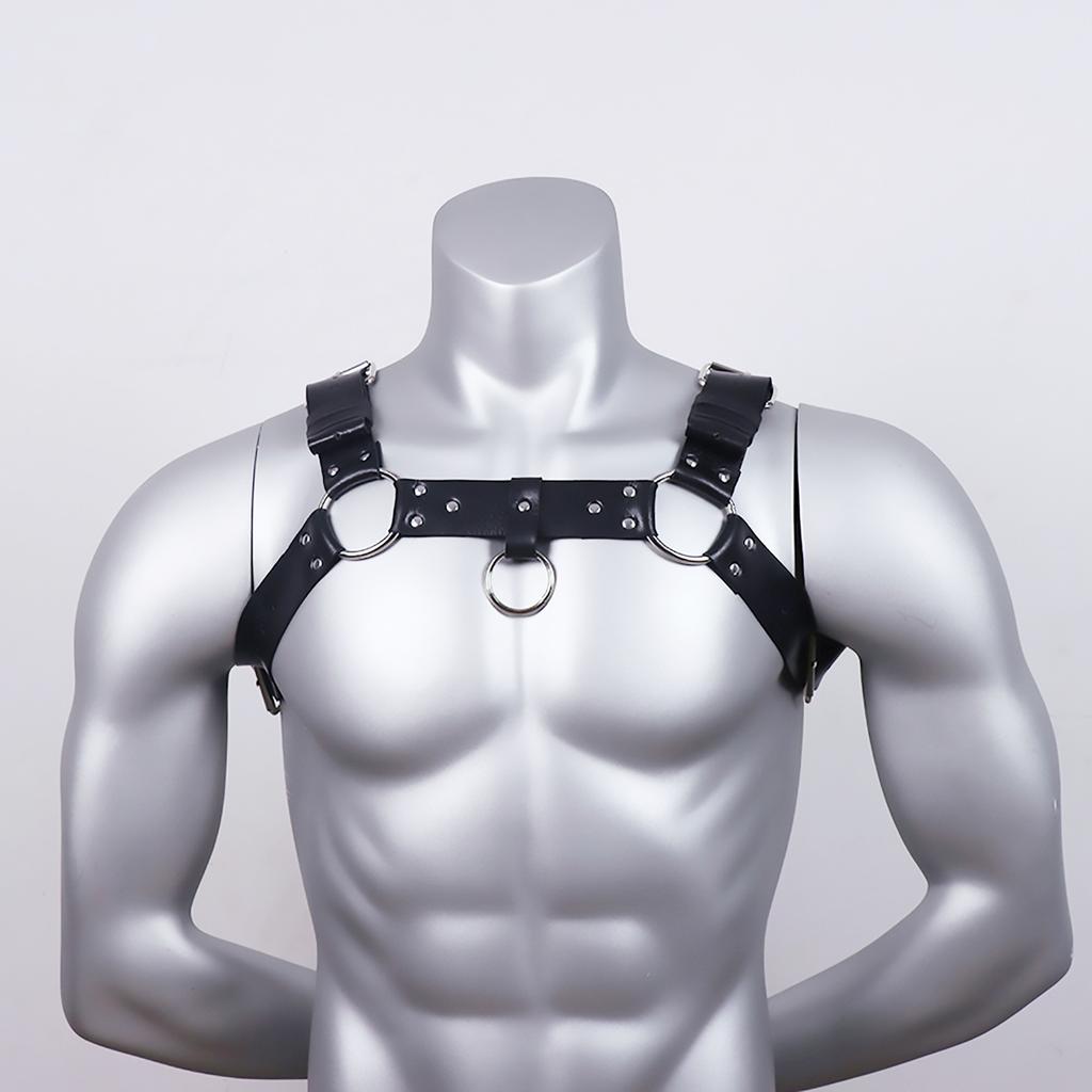 Men's Black PU Leather Medieval Suspenders Set Riveted Wristband Steampunk Belt Viking Warrior Style Role Playing Accessories