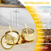 8.79oz Sugar Jar Stainless Steel Seasoning Jar with Glass Lid and Spoon Gold Spice Jar and Serving Tray Seasoning Container
