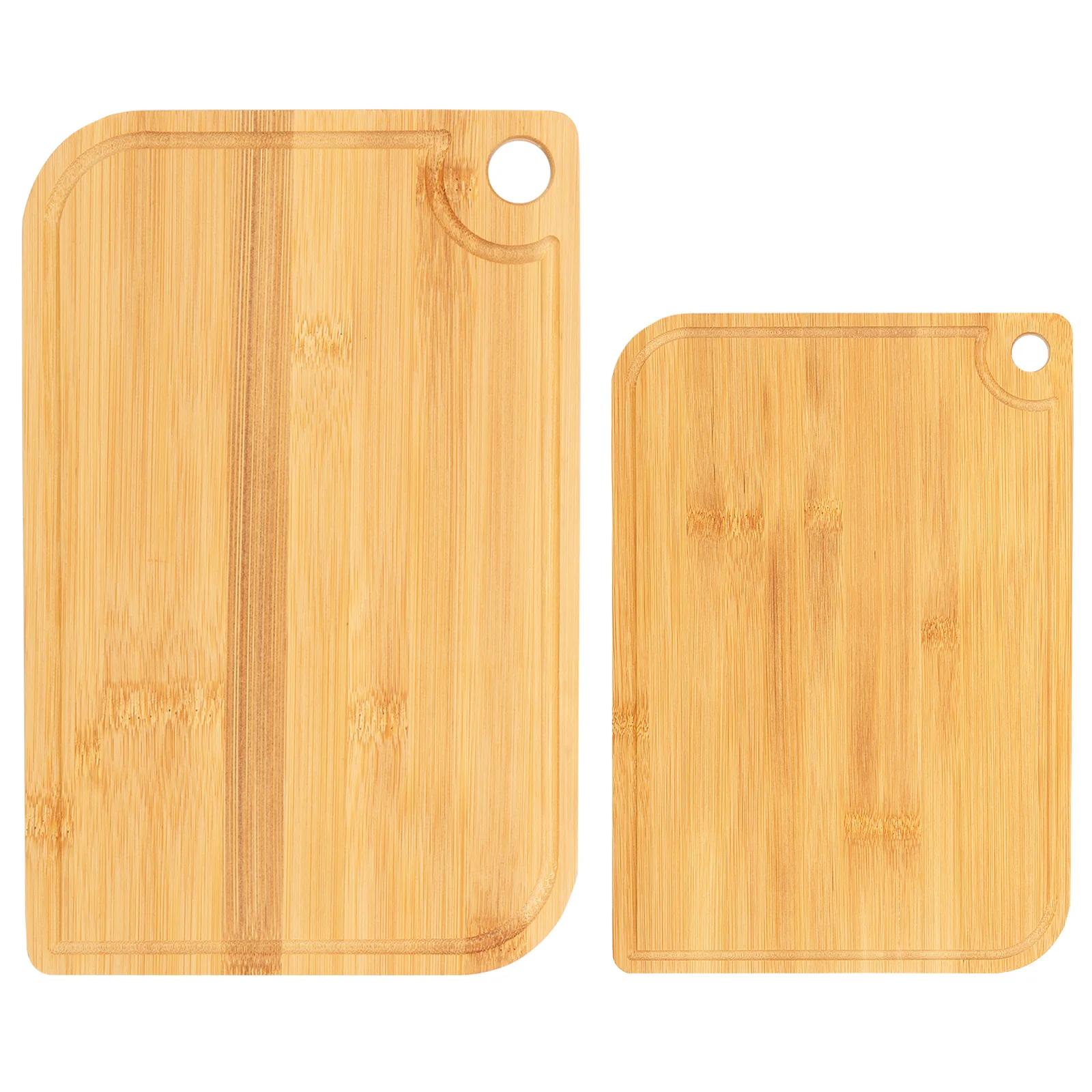 2Pcs Bamboo Cutting Board Antibacterial mildew kitchen vegetable cutting board Double Sided Thickened Chopping Boards Portable