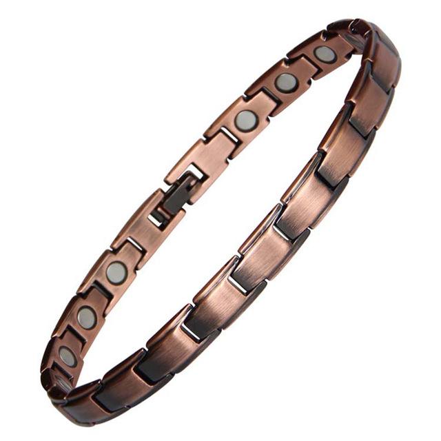 22CMTrendy Pure Copper Magnetic Pain Relief Bracelet for Men Therapy Magnets Bangle Link Chain Women Health Care Jewelry Wholesale