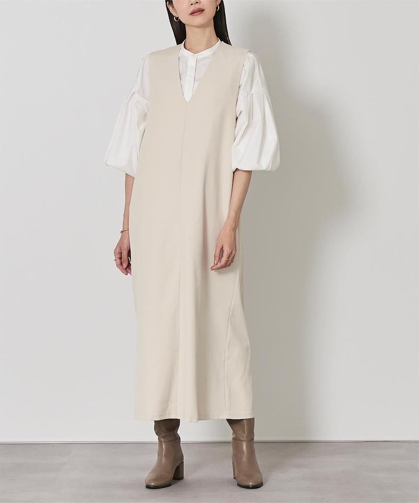 Yours Soft Twill Deep Dress Size Ivory V-Neck I-Line (BGXN2219), Women's, Small,