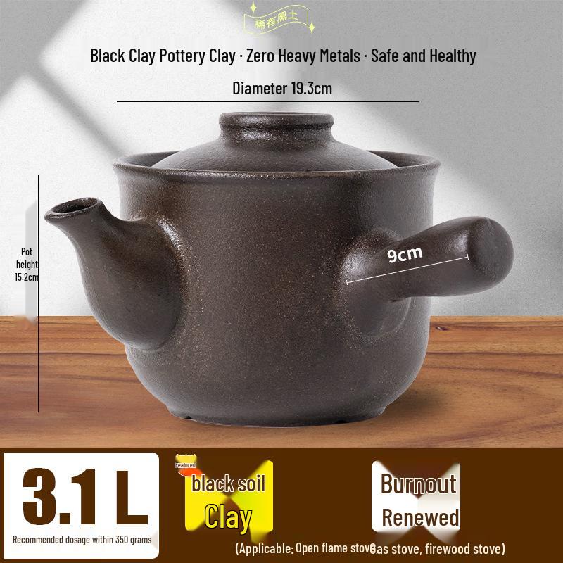 3.1L Traditional Chinese Medicine Earthenware Decoction Pot