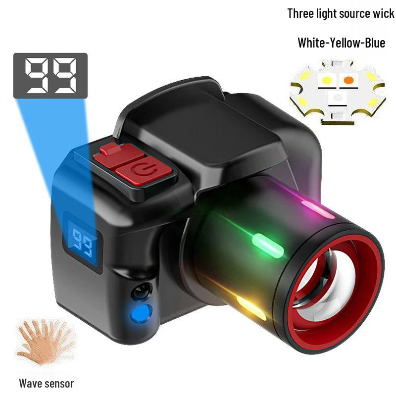 Cross-Border LED Headlamp: Long-Lasting, Rotatable Zoom, Multifunctional for Outdoor Fishing & Emergencies.