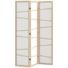 Wooden Folding Privacy Screen 3 Panel Room Divider For Bedroom Natural Wood Finish