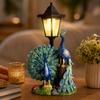 Outdoor Solar Powered Resin Peacock Statue with Garden Lamp Solar Animal Figurine for Yard Patio Courtyard Decoration