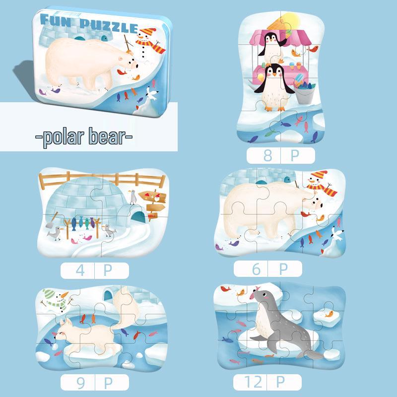 Baby & Toddler Animal Puzzle Gift Box: Educational Cognitive Matching Toy for Early Learning