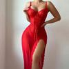 Women S Sexy Sheer Long Dress Lingerie Set