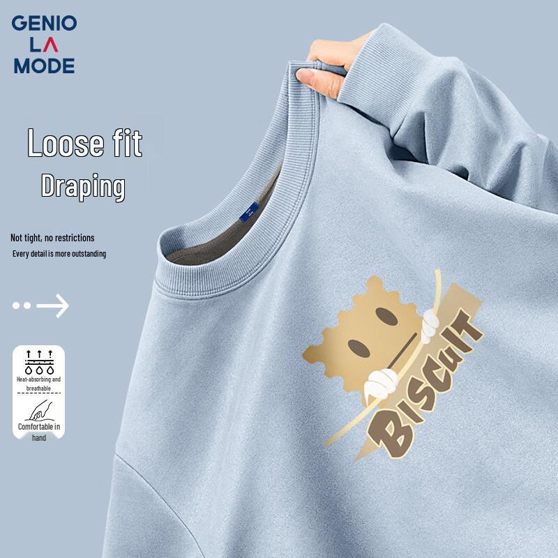 

GENIOLAMODE Men s Heavyweight Suede-Feel Fleece Sweatshirt 2XL