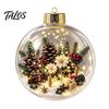 Festive Party Supplies Glowing Christmas Story Ornament, Mini Holiday Scene In Ball Hanging Decoration, Xmas Tree Ornaments Light Up Acrylic