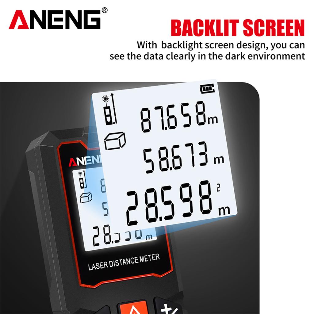 ANENG B60 Laser Distance Meter Handheld Mini Distance Meter Multi Functional Laser Range Finder 40-100M Range Measuring Tools