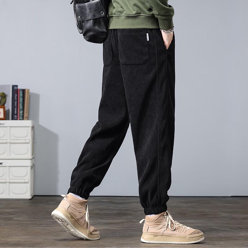 Men's 2025 Autumn/Winter Corduroy Fleece-Lined Joggers