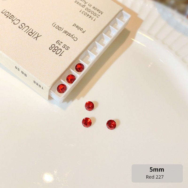 

5mm Medical Titanium Alloy Chinese Stud Earrings Beautiful Ear Bone Stud Zircon Flash Ear Worm Nail Sleep-Free Ear Piercing [18] Red S21(5mm single * Medical titanium alloy)