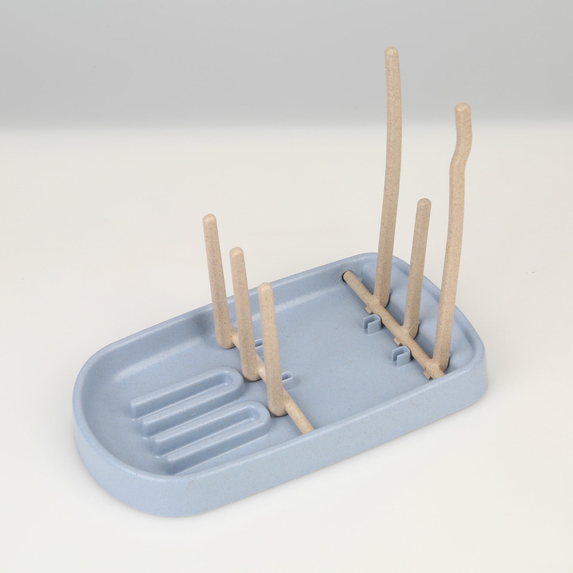 Wheat Straw Baby Bottle & Nipple Drying Rack Cup Holder синий