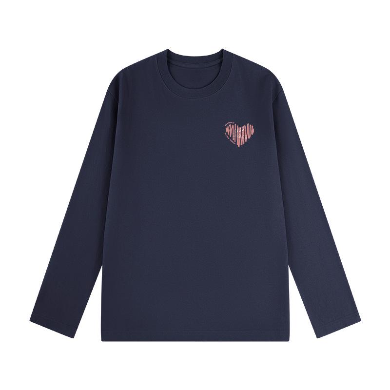 Women's 2025 American Style Pure Cotton Long-Sleeve T-Shirt: Loose Fit, Ideal for Autumn/Winter.