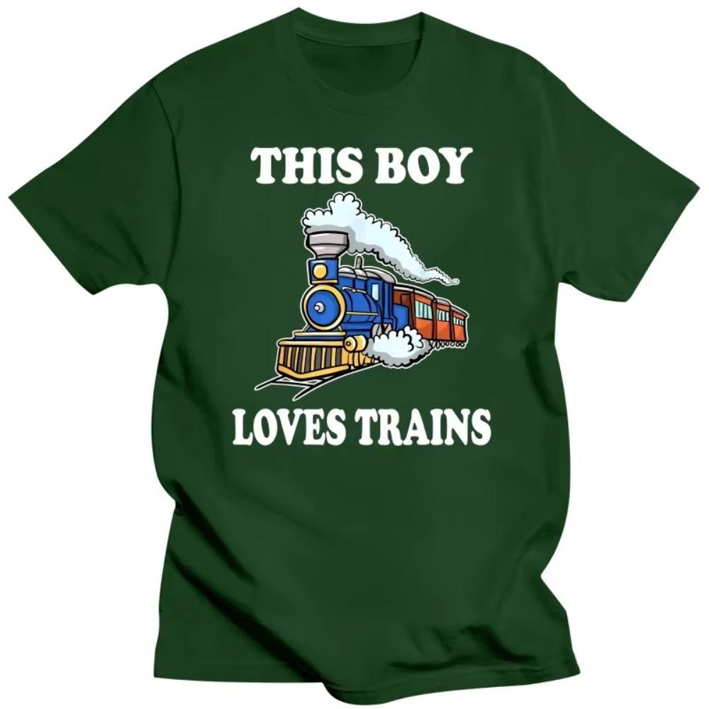 This Boy Loves Train Driver Lover T Shirts Graphic Cotton Streetwear Short Sleeve Birthday Gifts Summer Style T-shirt Men