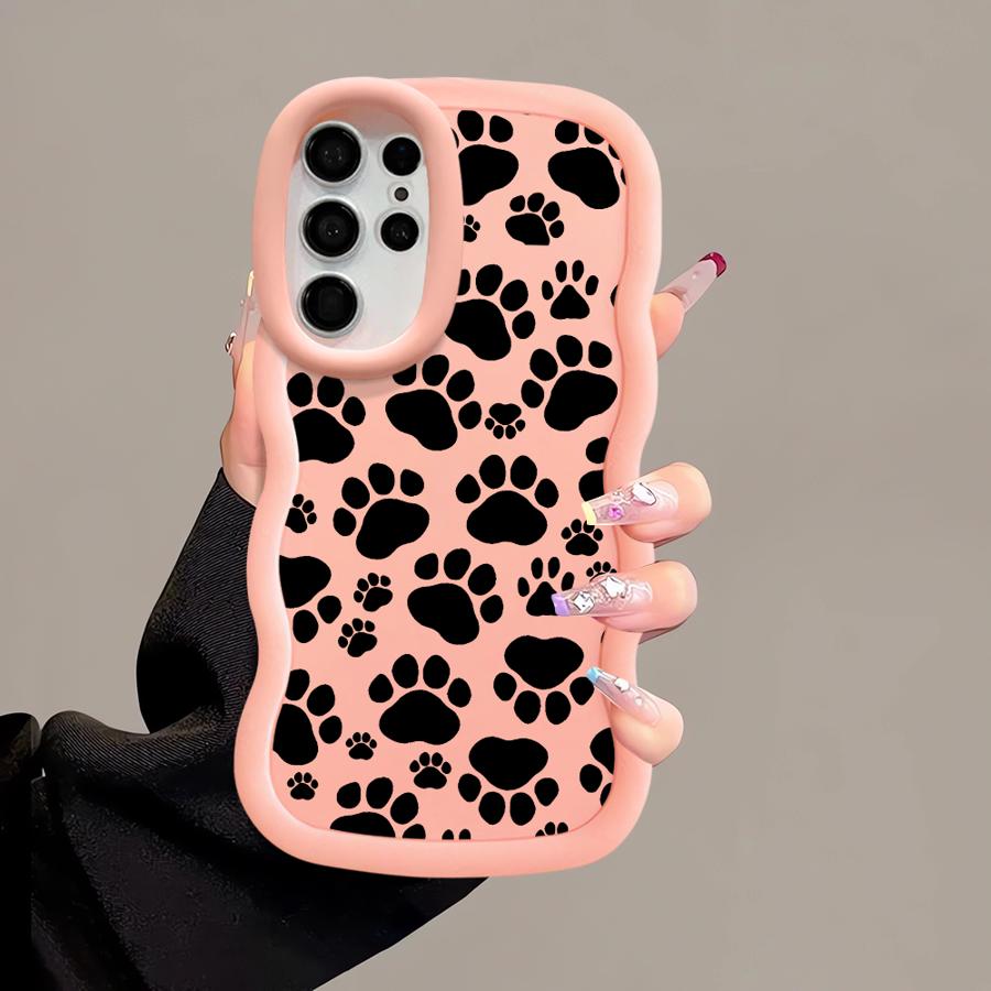 Cute Pet Paw Prints Case for Samsung Galaxy S20 FE S23 Plus A25 S21 S22 Ultra A26 S25 S24 Soft Phone Cover A54 A55 A34 A24 A35