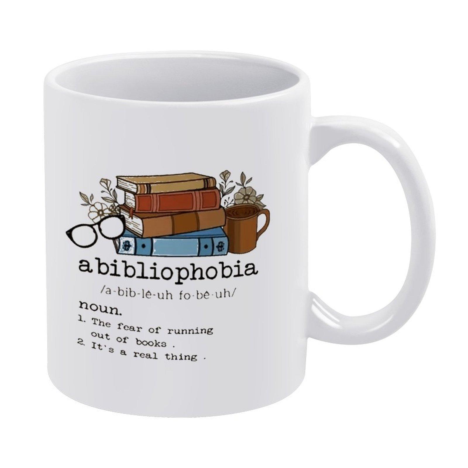 

1pc 11oz white ceramic mug, double-sided funny printed design, sturdy handle, glossy body, perfect daily hot drink cup