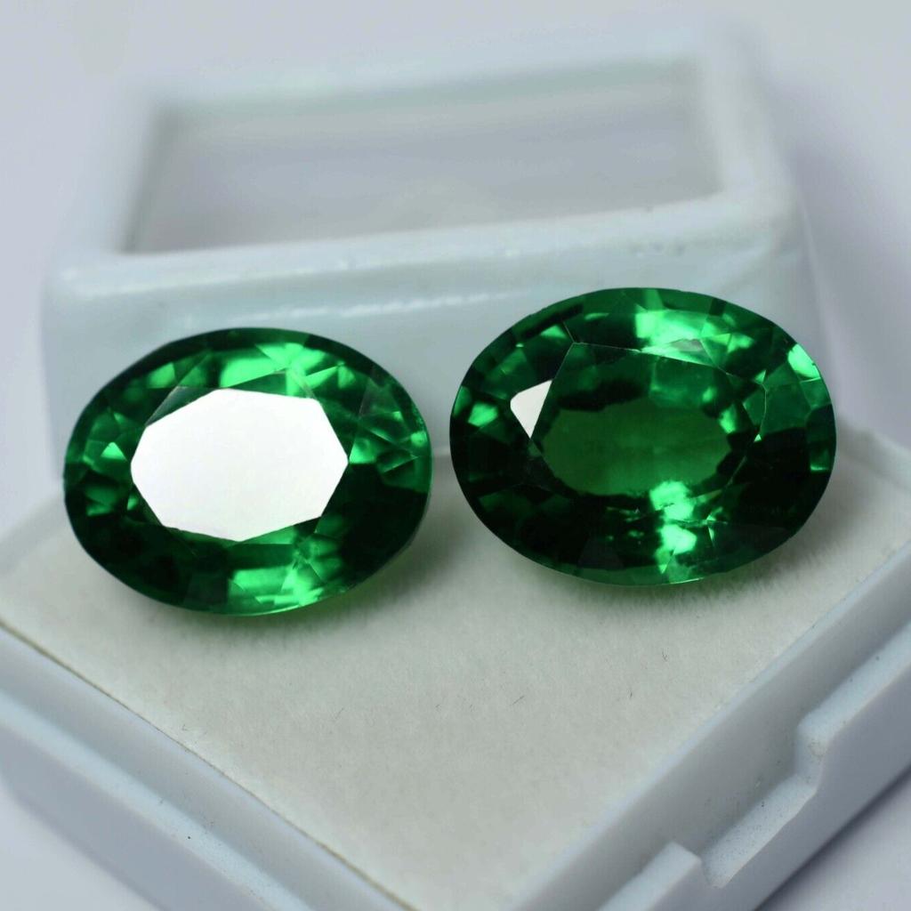 18.10 Ct Natural Tsavorite GARNET Green Oval Shape Loose Gemstone Pair