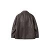 Customellow Oversized Fit Vegetable Leather Blazer Jacket Brown Cwjaa25511brx
