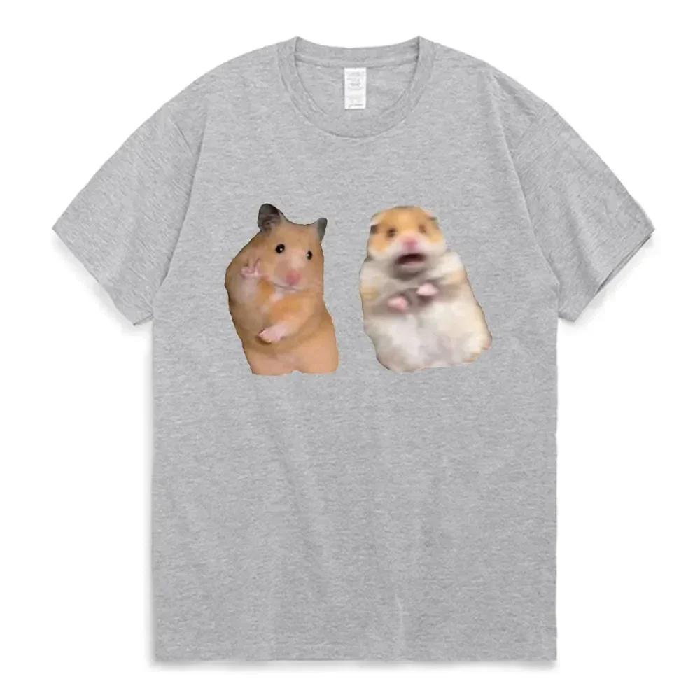 Funny Peace Sign and Screaming Hamster T-Shirt Lovers Gift Rodent Cavy Tee Shirts Summer Short Sleeve TShirt Clothes