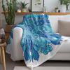 Boho Floral Watercolor Blue Print Blanket Soft Throw Bed Sofa Cover Decorative Quilt Bedspread