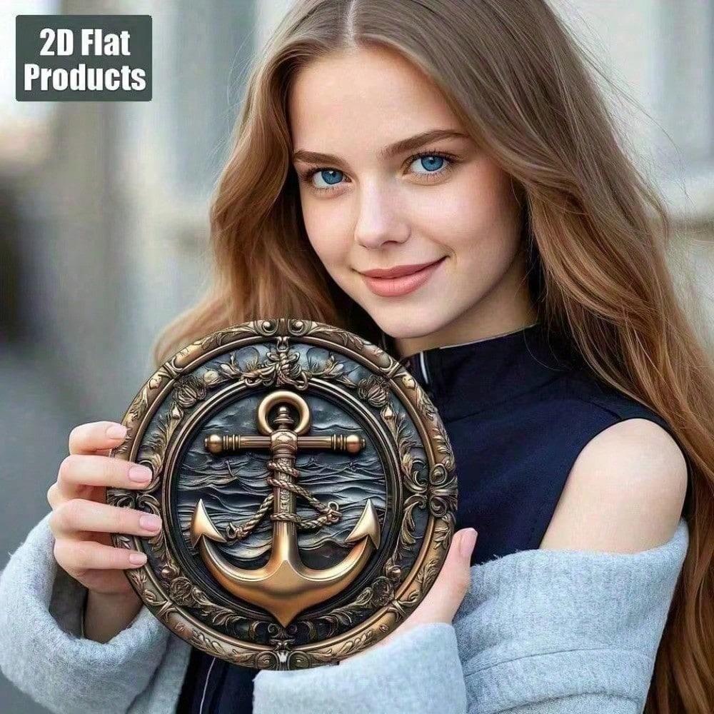 Metal Wall Art, Nautical Anchor Vintage, Living Room Decor