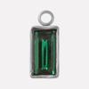 6pcs Rectangle Geometric Crystal Pendants Stainless Steel Charms For Jewelry Making Supplies Metal Rhinestone Charm DIY Bracelet
