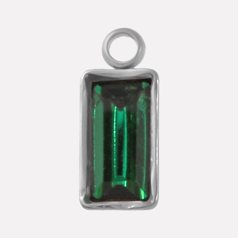 6pcs Rectangle Geometric Crystal Pendants Stainless Steel Charms For Jewelry Making Supplies Metal Rhinestone Charm DIY Bracelet