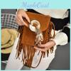 Bohemian Style Feather Tassel Small Shoulder Bag With Polyester Interior For Casual Travel