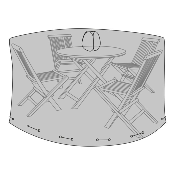 Housse pour mobilier d'extérieur - HOUSE NORDIC - Table ronde 180 cm - 4 chaises - Polyester 600D - Déperlant