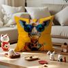 Maximalist Eclectic Animal Cushion Cover Silky Short Plush with Invisible Zipper Dustproof Sofa Pillow Cover for Home Decor