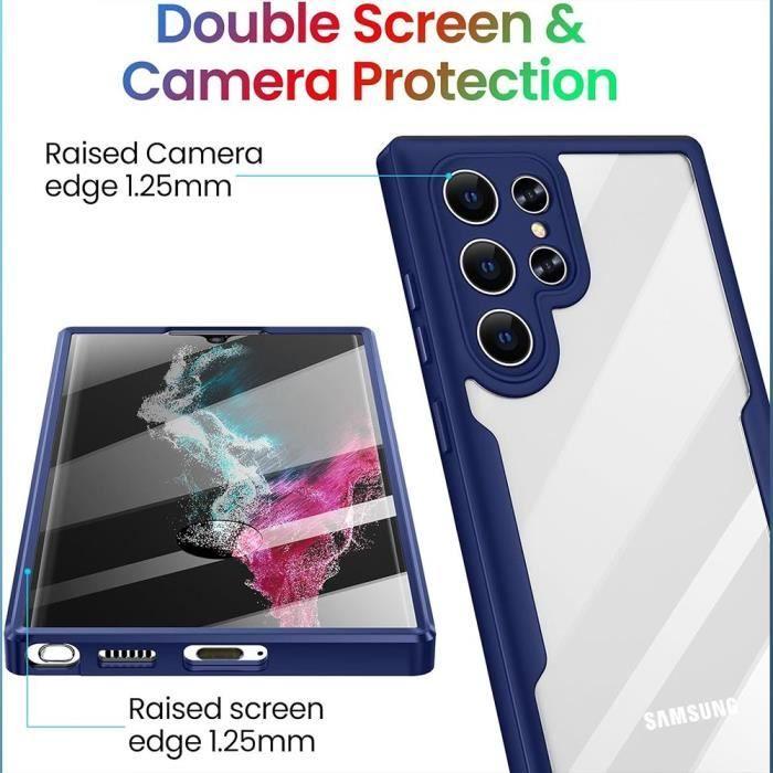 Coque de protection - BOOLING - Samsung Galaxy S24 Ultra - 360 Intégrale - Anti-Rayures - Bleu Marine